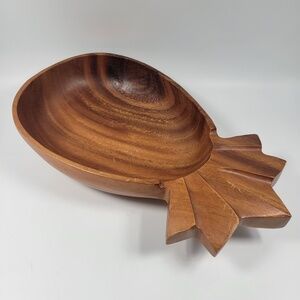 VTG Alii‎ Woods 16" Pineapple Monkey Pod Wooden Bowl MCM Tiki Honolulu